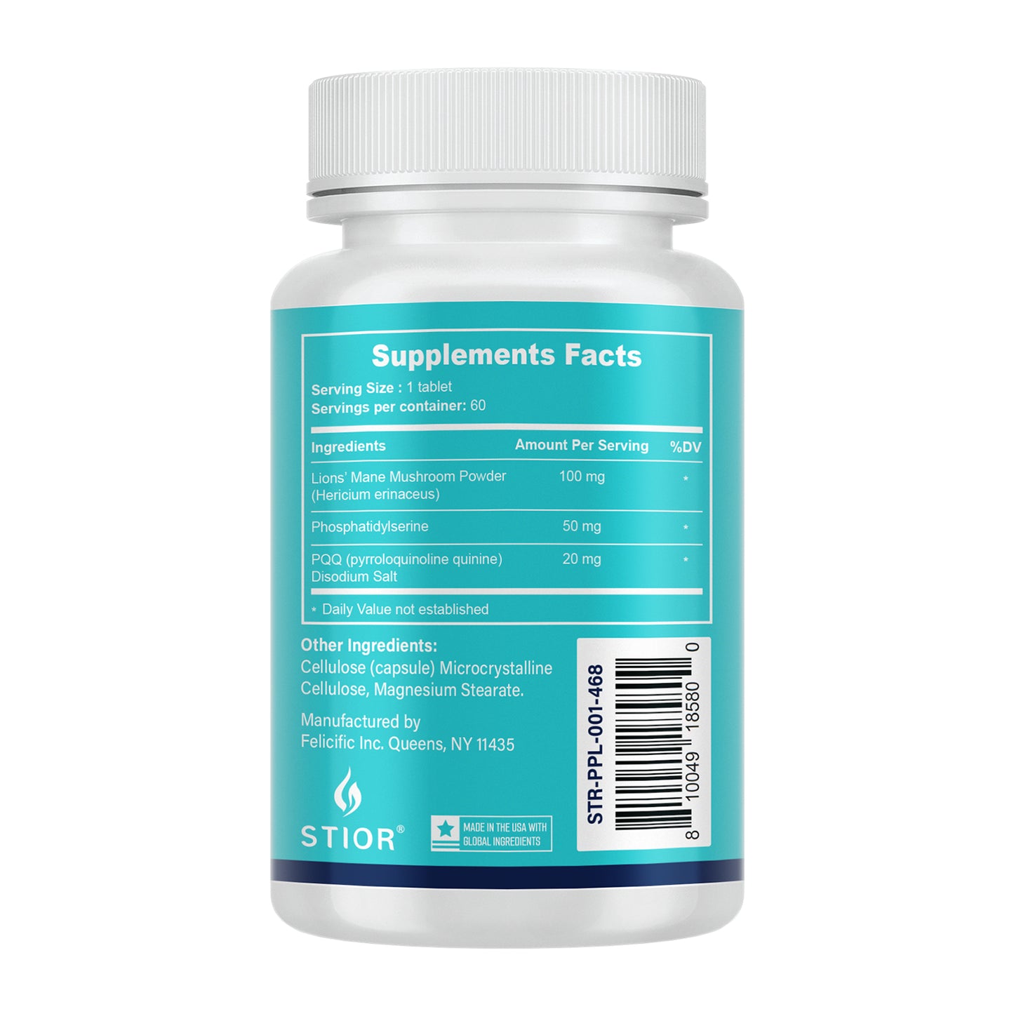 STIOR PQQ + Phosphatidylserine + Lion’s Mane Mushroom - SUPPORT A HEALTHY MIND & AIDS BRAIN FUNCTION