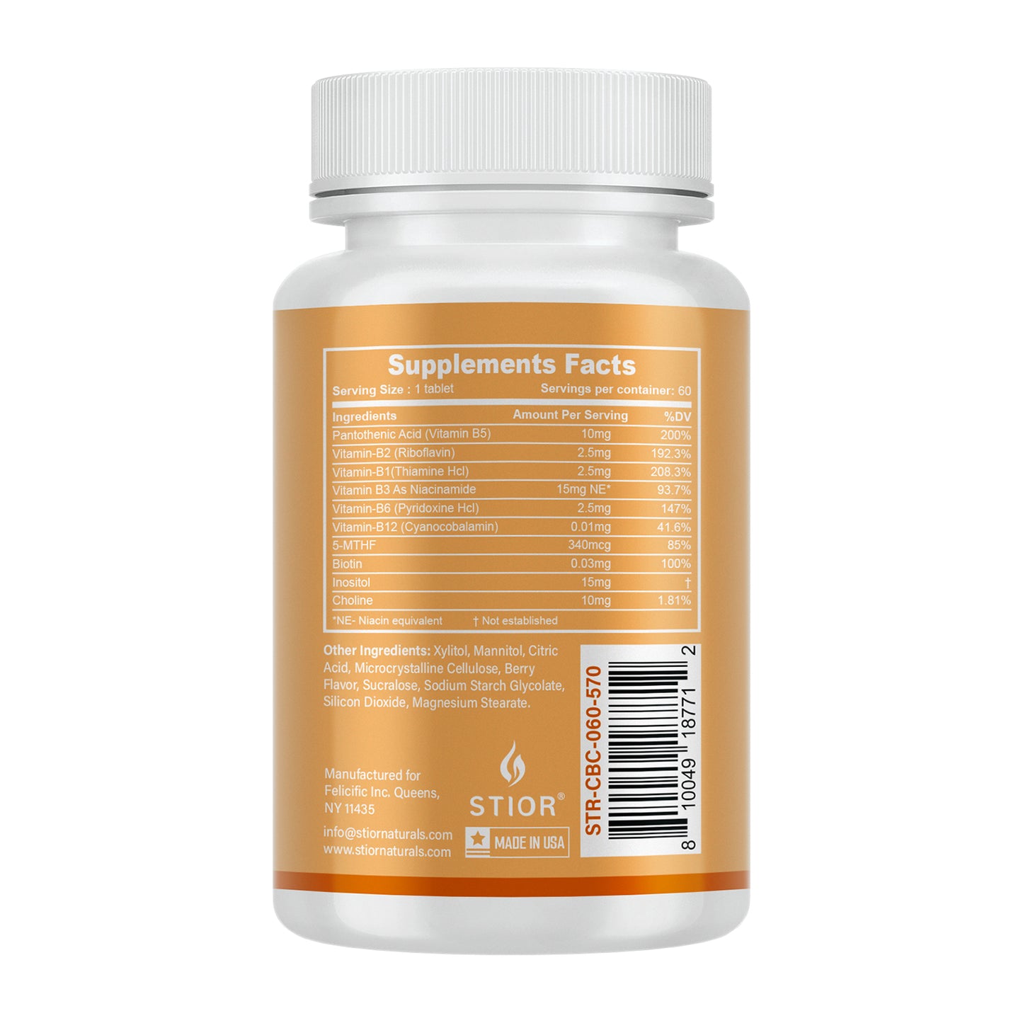 STIOR B Complex with Choline, Inositol & 5-MTHF (For Kids)