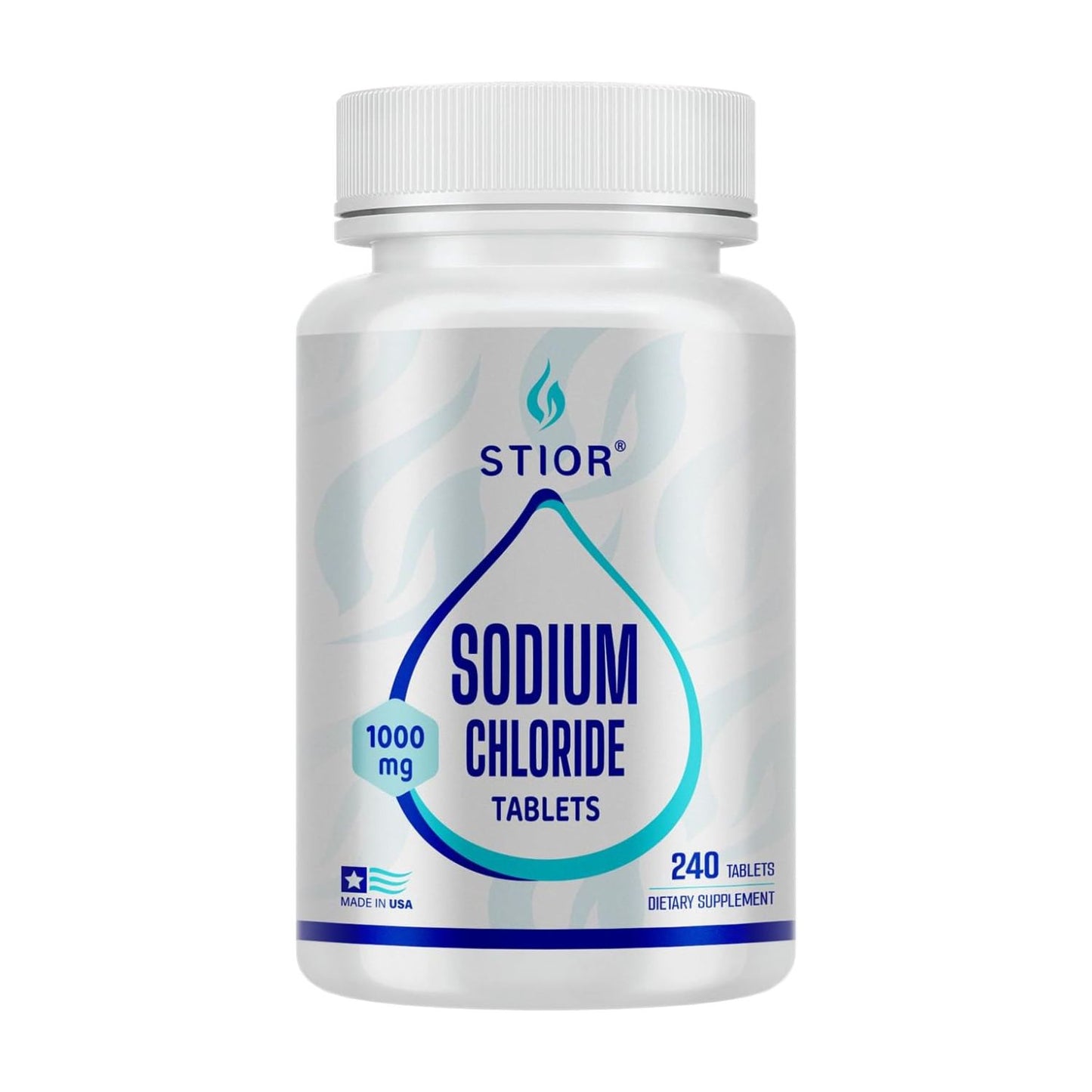 Sodium Chloride Tablets 1000mg, 240 Tablets, Sodium Chloride, Salt Pills with Electrolytes for Running, Non-GMO, Electrolytes Replenisher Hydration Drink, Made in USA