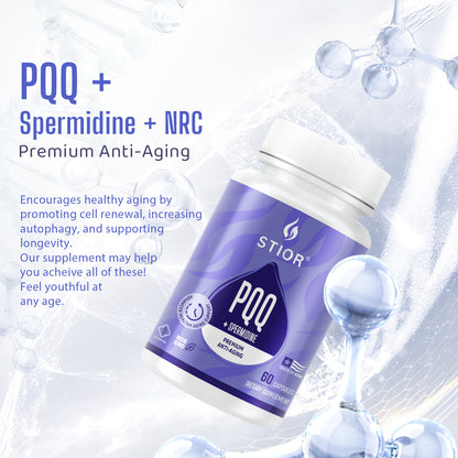 STIOR PQQ + Spermidine Premium Anti-Aging - ADVANCED HEALTHY AGING SUPPORT