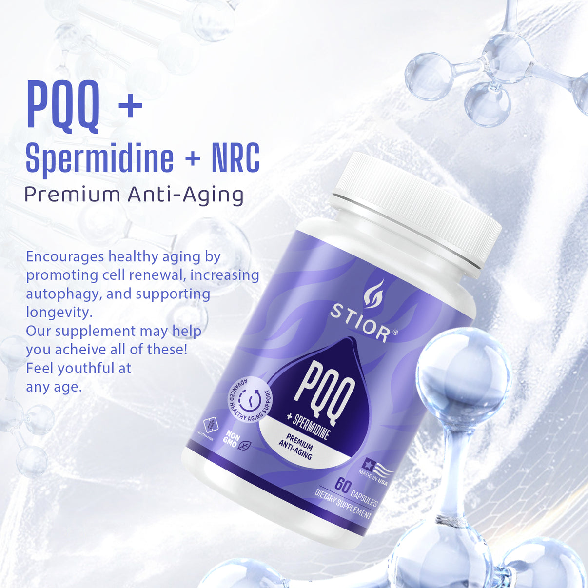 Age Gracefully with STIOR PQQ + Spermidine + NRC Premium Anti-aging – Stior